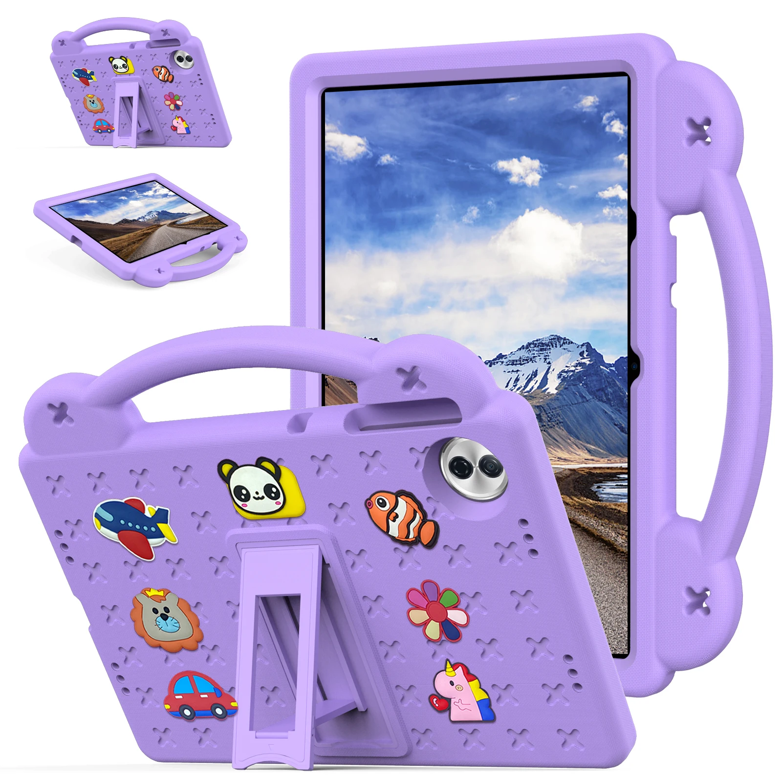 

Kids Students Cartoon EVA Tablet Case for Honor Pad 10 12.1" 2025 Cover Anti-Slip Built-in Kickstand Shockproof Cover