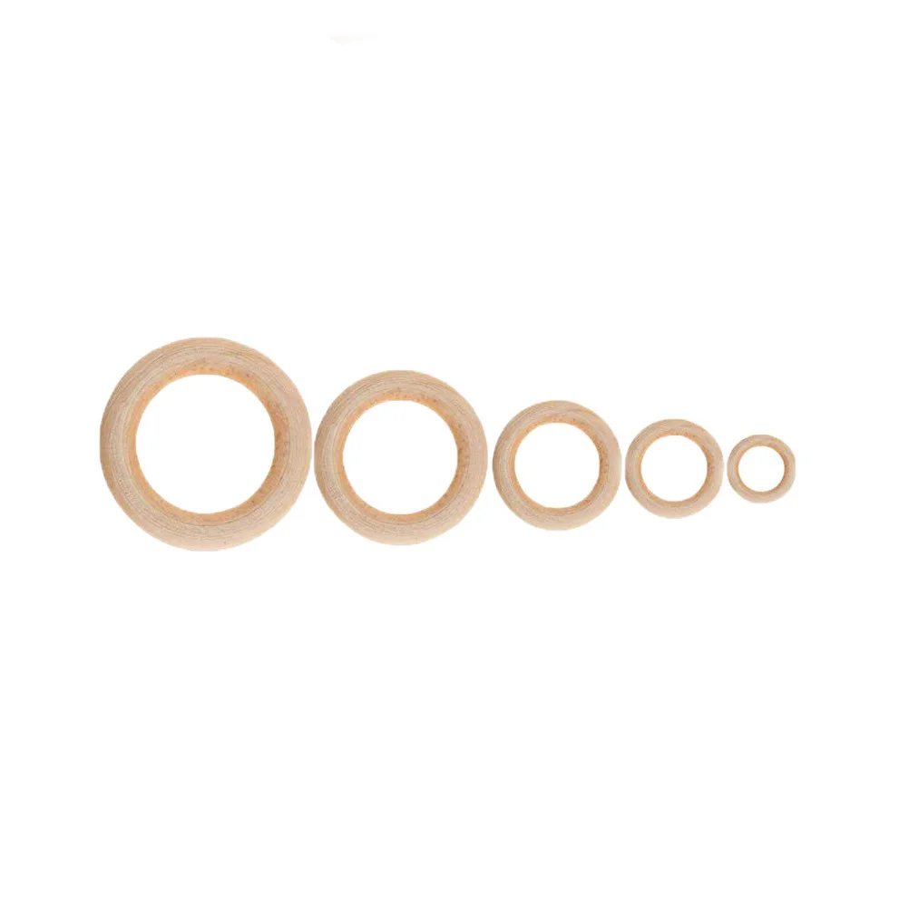 

50 Pcs Wooden Rings Solid Wood Circles Unfinished Craft Diy Accessories Pendents Connectors Sewing Tools Jewelry Making