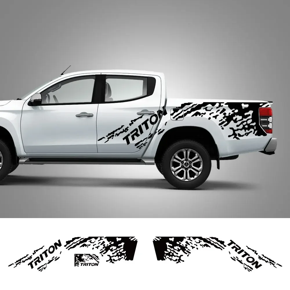 Pickup Body Side Stickers For Mitsubishi Triton L200 Truck Graphics Splash Grunge Decor Decal Trunk Vinyl Cover Auto Accessories