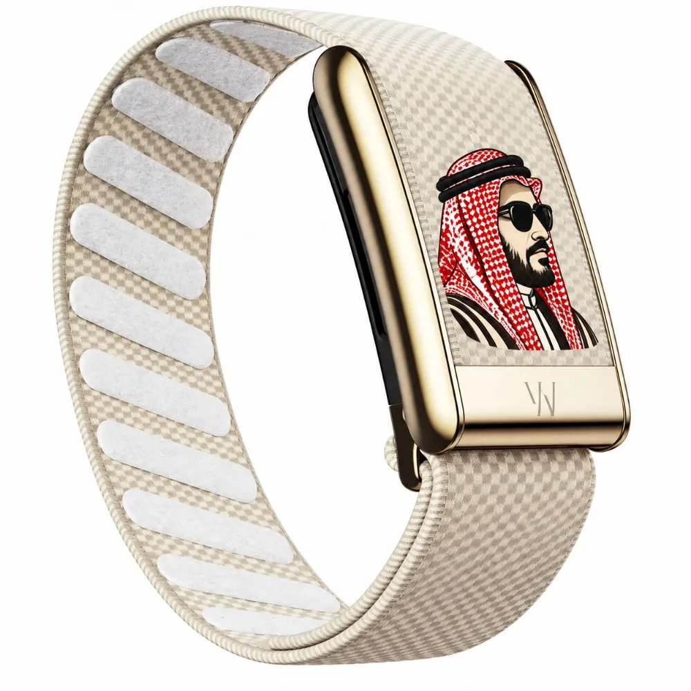 Middle Eastern Pattern Nylon Woven Sport Band For WHOOP 5.0 Black Metal Frame Replacement Fitness Strap