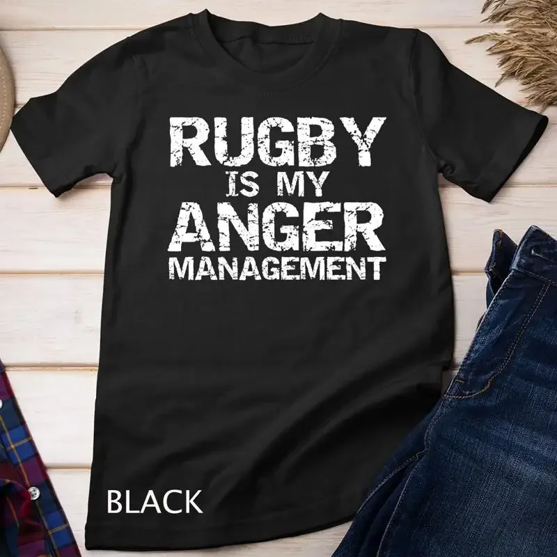 Funny Rugby Quote Vintage Gift Rugby is My Anger Management Unisex T shirt