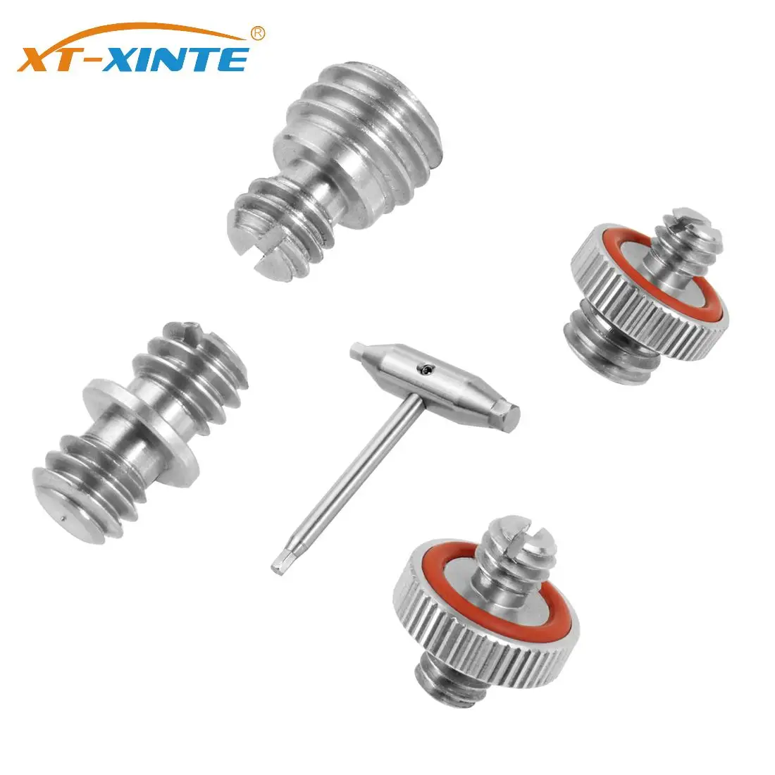 Stainless Steel Camera Screw Adapter Convert Dual Head Converter 1/4