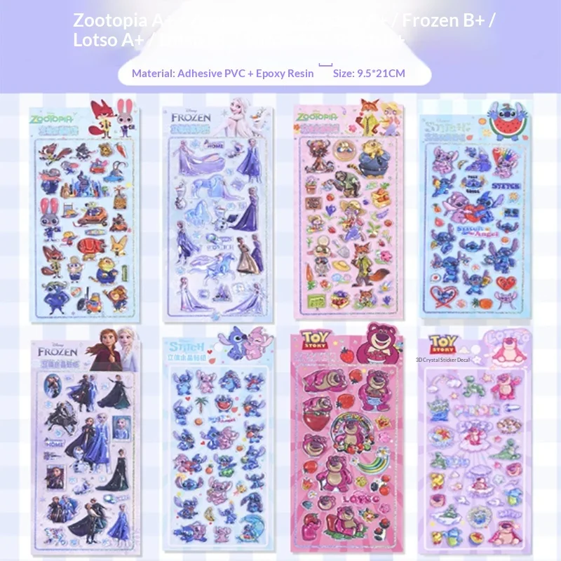 

Disney Frozen 3D Crystal Embossed Epoxy Stickers Cartoon Elsa Anna Decals For Phone Case Calendar Cup Folder Kids Decoration