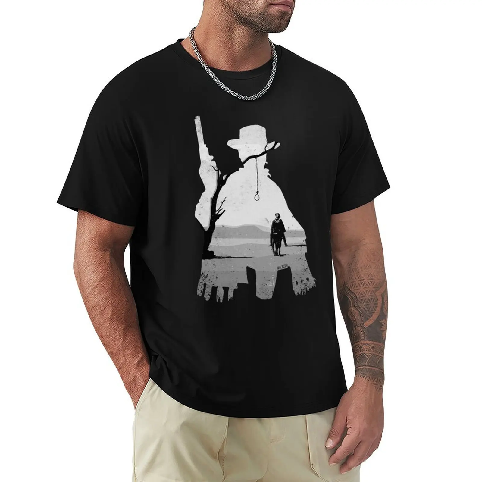 A Fistful of Dollars Collage silhouette illustration by Axel Rosito for Burro! T-Shirt Lightweight Print T-Shirt