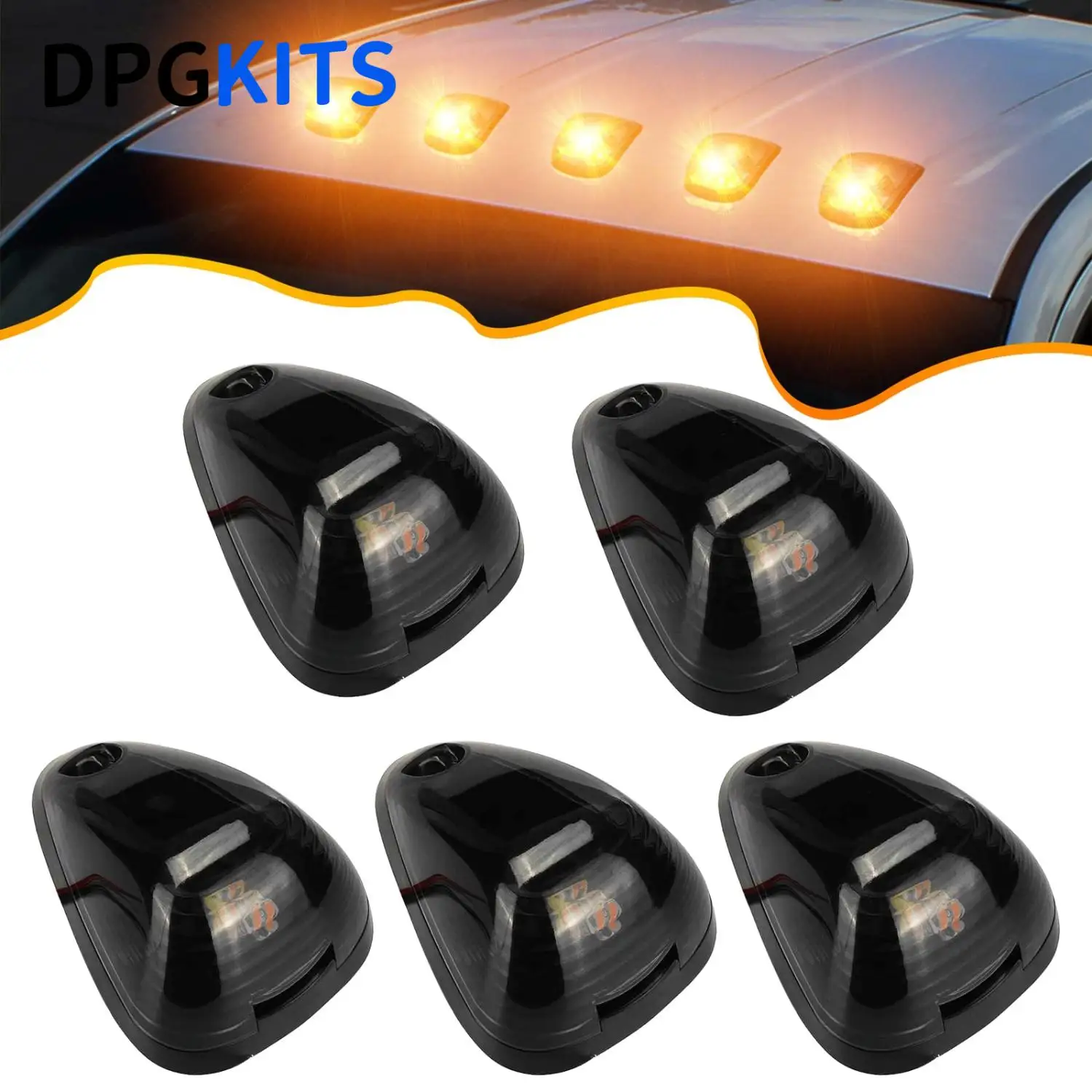 

5 шт., 12 В, дымовые светодиодные фонари на крыше кабины, маркер желтого цвета для Ford F-250 F-350 F450 F-550 F-650 F-750 Super Duty E-150 E-250 E-350 E-450