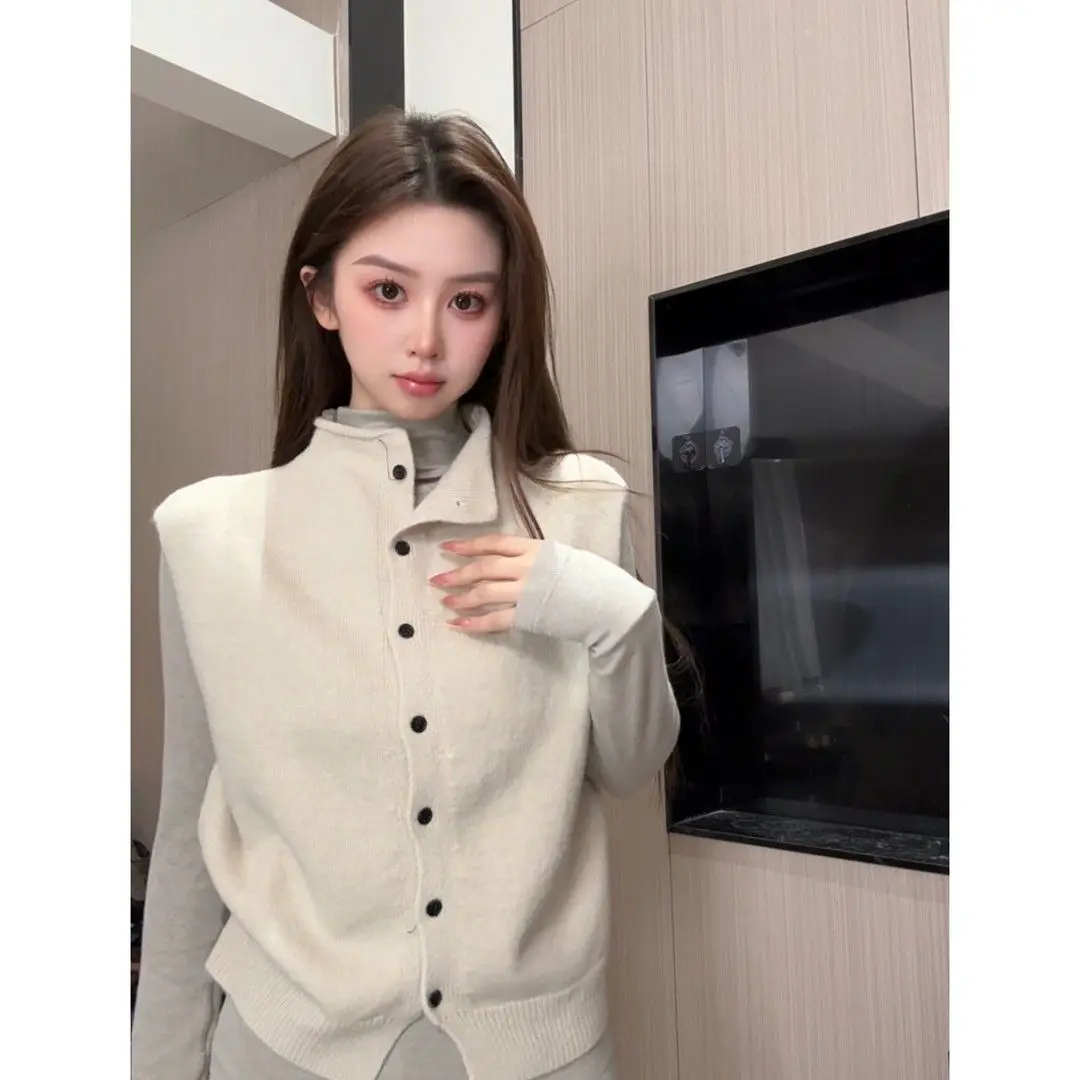 

Vests Waistcoats Thin Womens Army Summer Airy Lovely Cute Cropped Feminine Modern Knitted Ulzzang Girlish Sleeveless Officewear