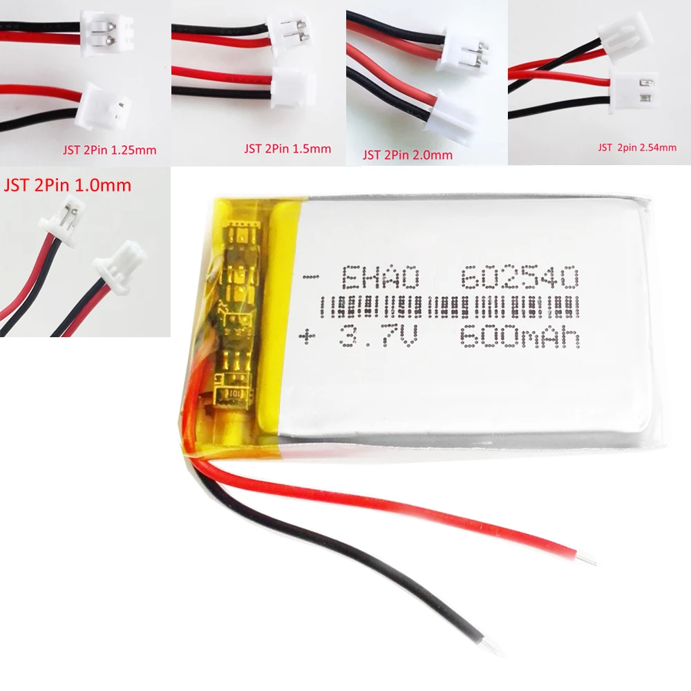 3.7V 600mAh Lithium Polymer LiPo Rechargeable Battery 602540 Replace Cells For Mp3 DIY PAD DVD E-book Bluetooth Headset Recorder