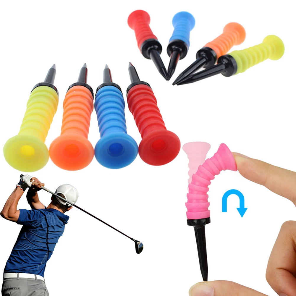 5Pcs Golf Elastic Tees 83mm Golf Practice Tees Silicone Golf Ball Holder Golf Limited Ball Tee Golf Training Accessories