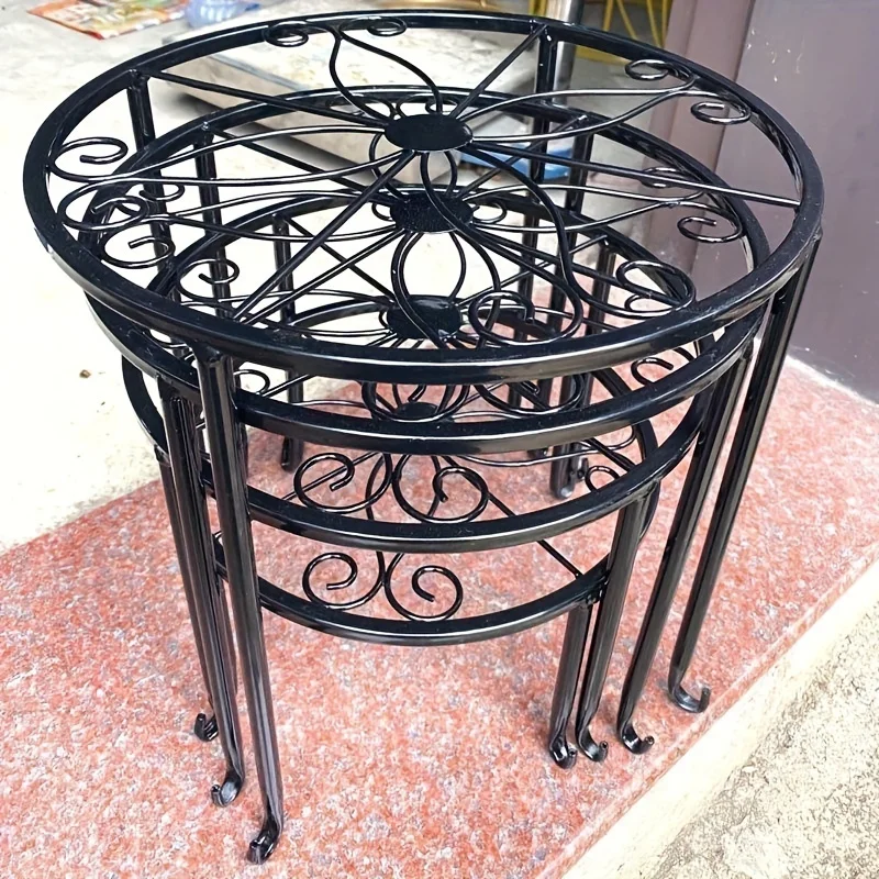 1pcs Heavy Duty Metal Rustproof Iron Plant Stand - Perfect for Indoor/Outdoor Garden Planters & Pots!