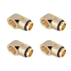 BYKSKI G1/4'' Thread 90 Degree Rotary Fitting water cooling Adaptors Copper Connector Practical Water Coolling Fittings Black