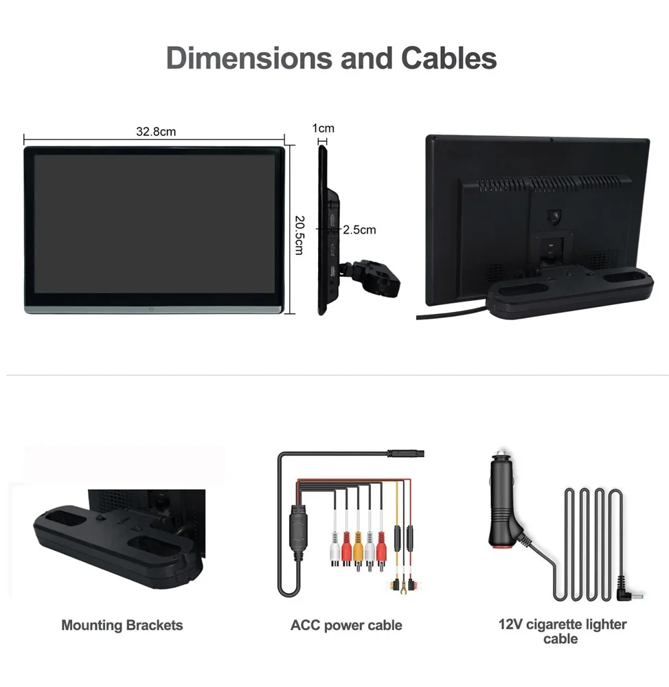 Android 12.0 monitor de encosto de cabeça 13.3 Polegada 8gb + 128gb 8 núcleos hd 4k tv do carro para telas hdmi para kia sistema de entretenimento do assento traseiro