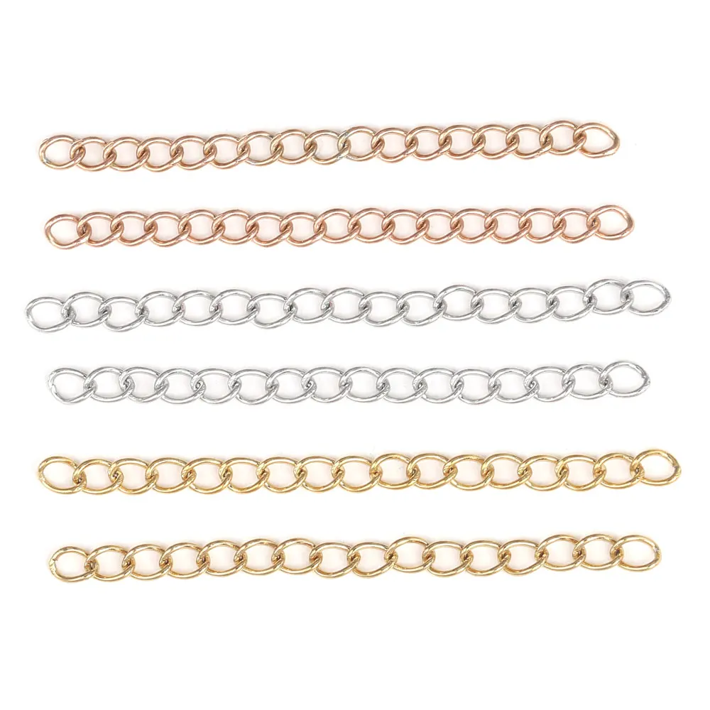 50pcs 50mm chaîne de queue d'extension pour collier Bracelet chaînes d'extension collier à faire soi-même chaîne d'extension bijoux résultats pièces