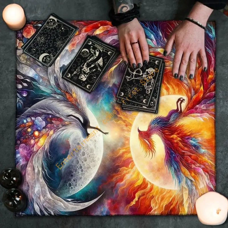 Astrology Divinations Tapestry Phoenixes Tarots Tablecloth Altars Cloth 55KD