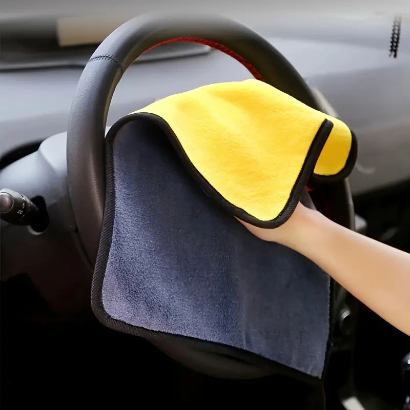 Super Soft Car Cleaning Towel Double Sided Coral Fleece Reusable for Home Kitchen Cleaning Cloth Hand Wash Must Have