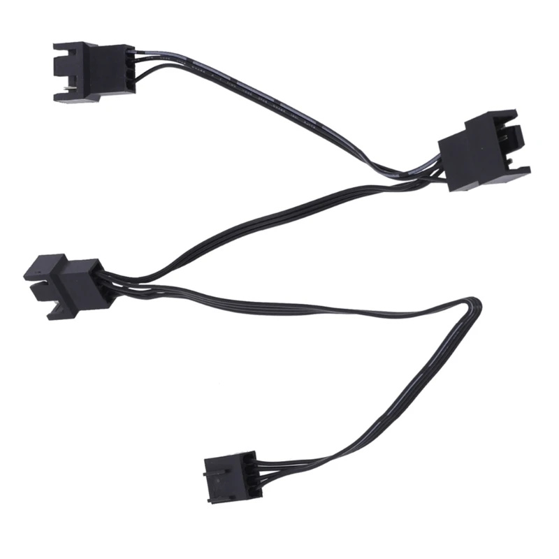 MultiFans Connectors Cable 4Pin PWM Fan Splitter Cable For PC Case Cooling, 11.81in Length, Black Sleeve CPU Coolers