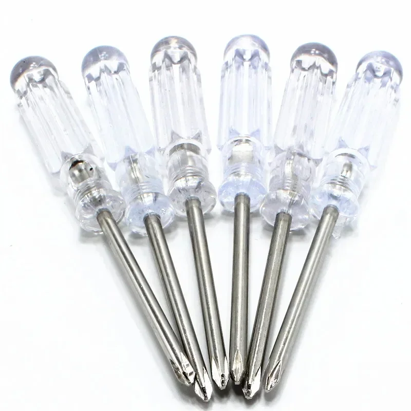 90mm Long Mini Crystal Clear 3.0 Phillips Screwdriver 3mm Small Screwdriver Cross Driver Repairing Tool for Electronic Product