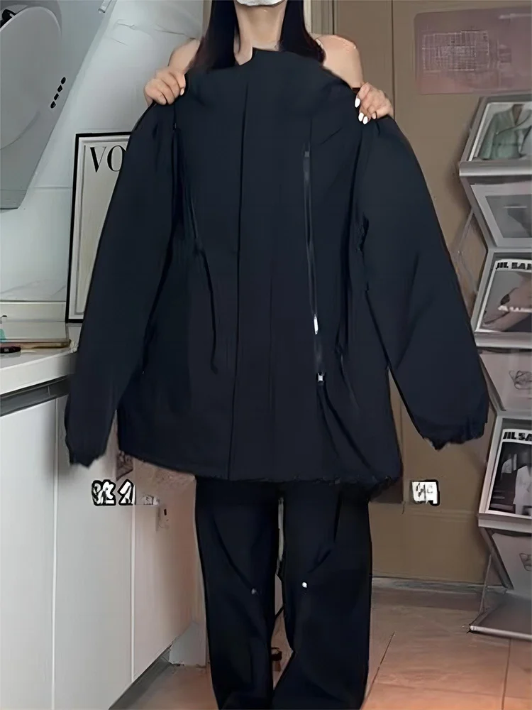 

Men's Thiened Outdoor Jaet Autumn Winter Hooded Coat Waterproof Windproof Cotton Clothes Casual ular Loose Fit Jaet