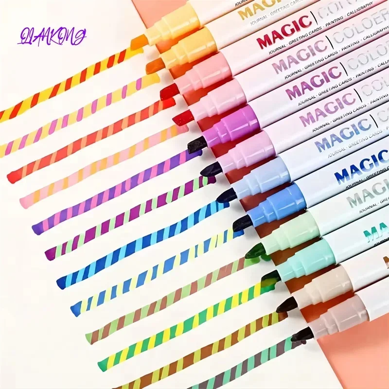 

Double-ended Magic Color Changing Highlighter Pen Set, Student Diary Scrapbook Painting, DIY Making, School office stationery