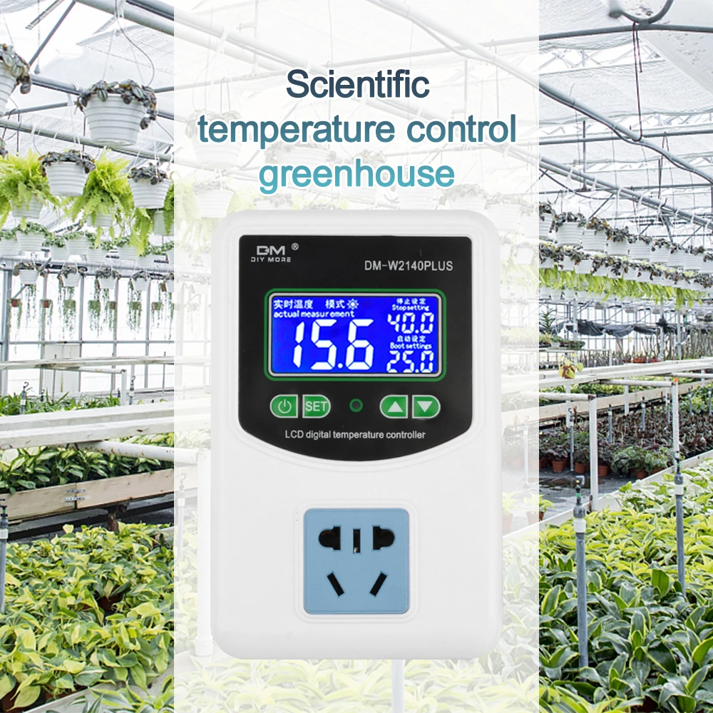 AC 110-220V Digital Temperature Controller LCD Thermostat Regulator Socket 3500W 16A Heating Cooling Control Instrument