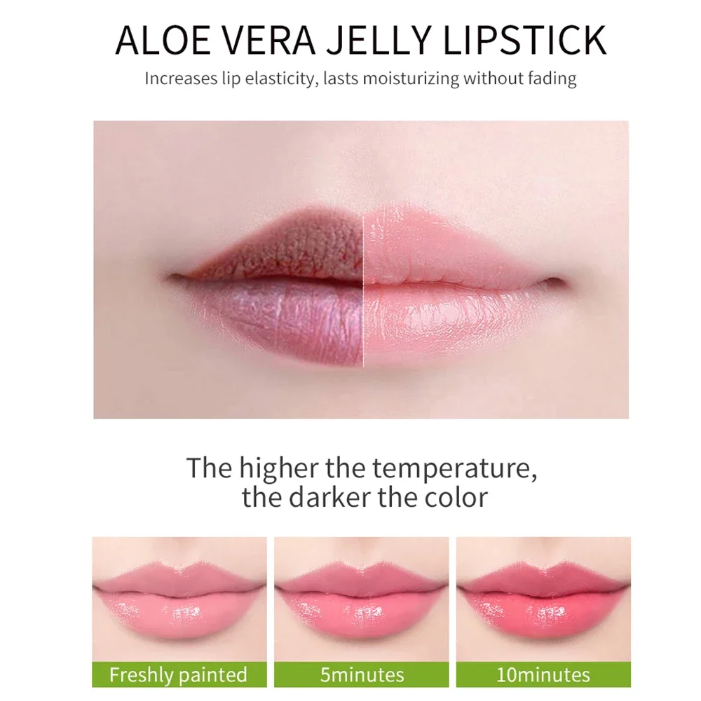 VIBELY nuevo bálsamo labial que cambia de humor, de 7 colores lápiz labial de Aloe Vera Natural, maquillaje hidratante de larga duración, cosméticos