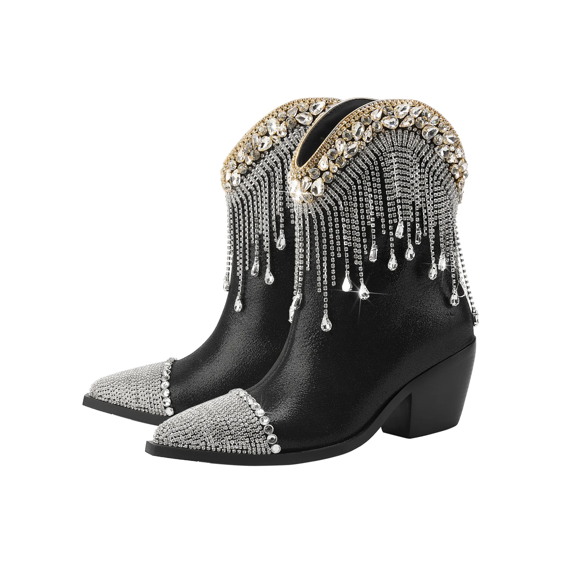 Pointed-Toe Rhinest… - image
