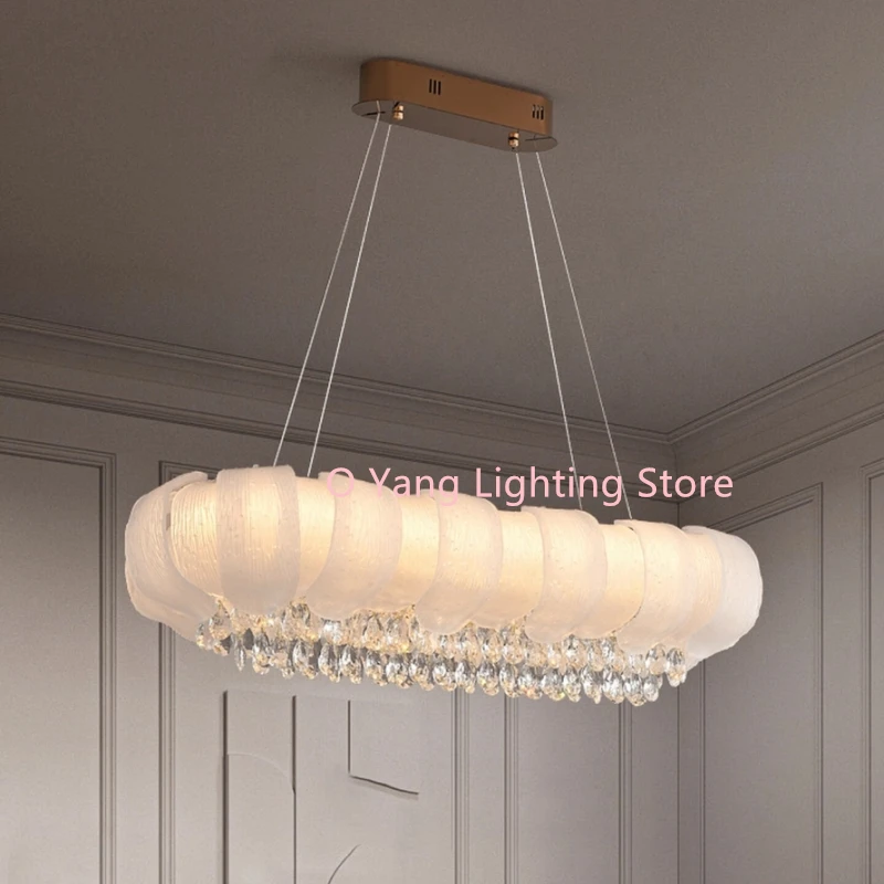 New French Cream Style Restaurant LED Pendant Light Luxury Luxury Bar Island Desk Lamp Modern Simple Table Lamp