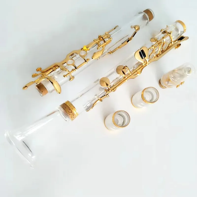 Professional exam results: Transparent gold-plated clarinet Turkish system key G