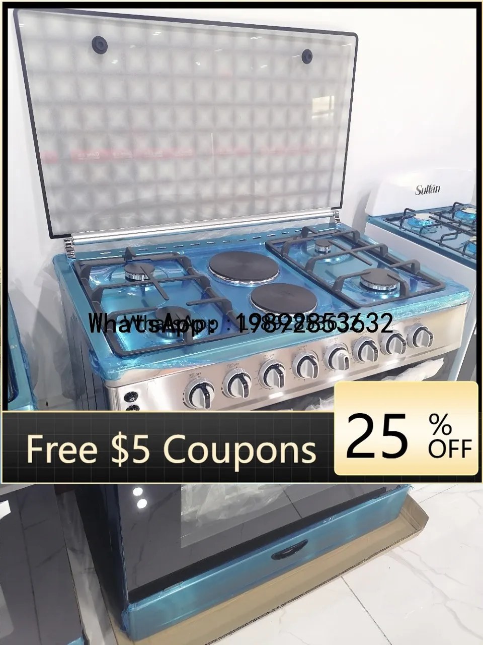 A1    Electric Burner Gas Stove Oven Combo Upright 900 Wide Household Gas Electric Oven