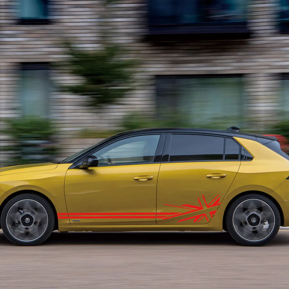 

For Opel Astra H K J G Corsa E D OPC 2PCS Car Sides Body Rice Shaped Grid Stickers Vinyl Film Decals Auto Decoration Accessories