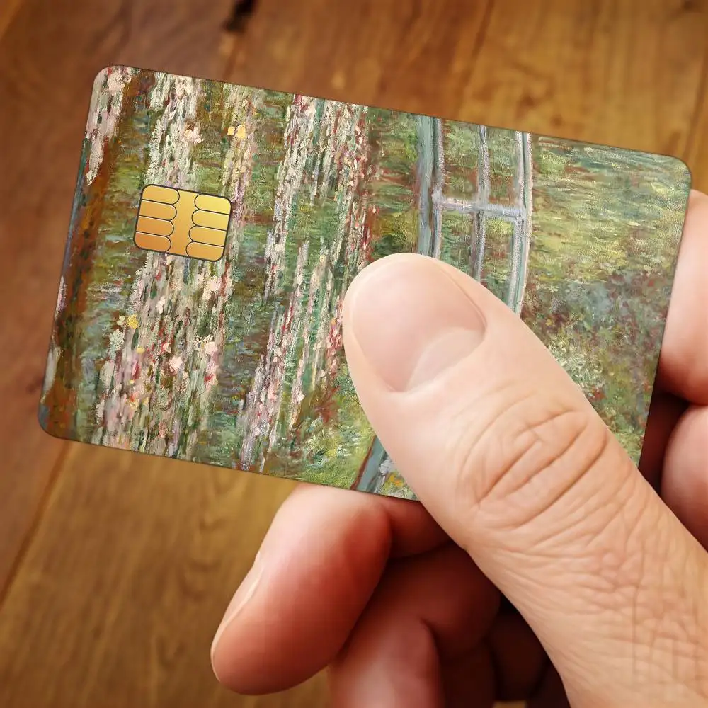 Art Claude Monet Credit Card Public Transportation Cards Sticker Waterproof Card Face Decoration 4PCS