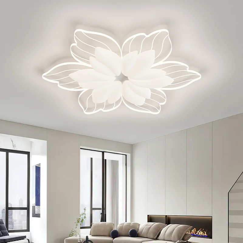 

Modern Luxe Cream Floral Ceiling Light - Smart Ultra-Thin Flush Mount for Multi-Room Living, Dining & Bedroom