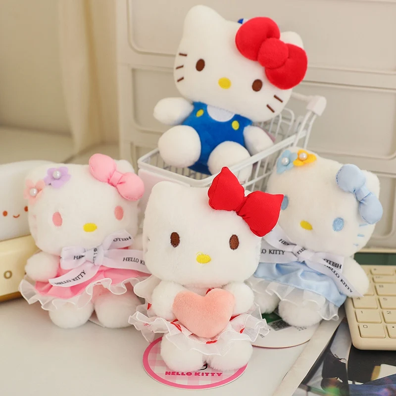 Colgante de muñeco de Hello Kitty, juguete de peluche de 12cm, estilo japonés