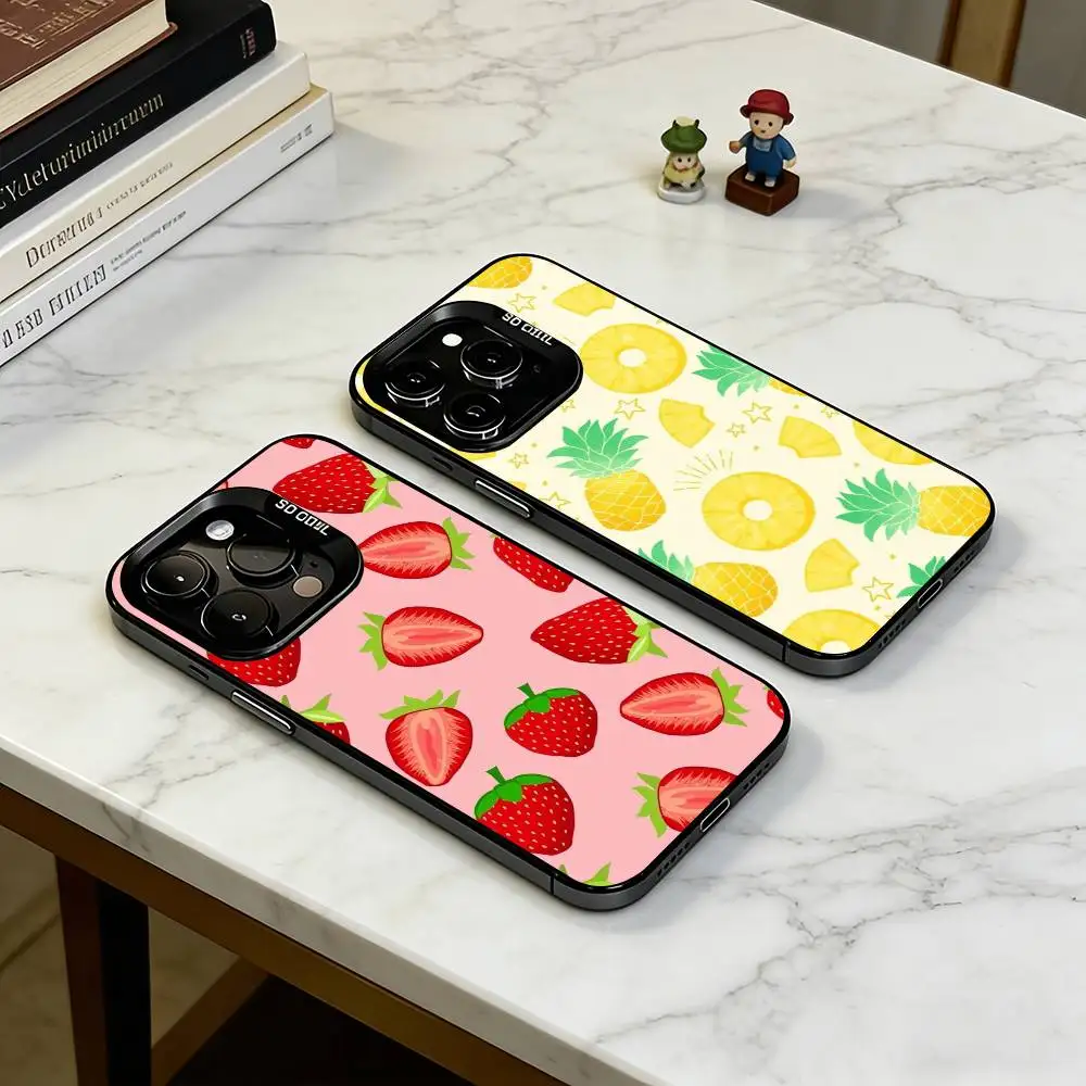 

Summer fruits Phone Case For iPhone 17,16,15,14,13,12,11 Plus,Pro Max,XS,Colorful Silver Black Cover