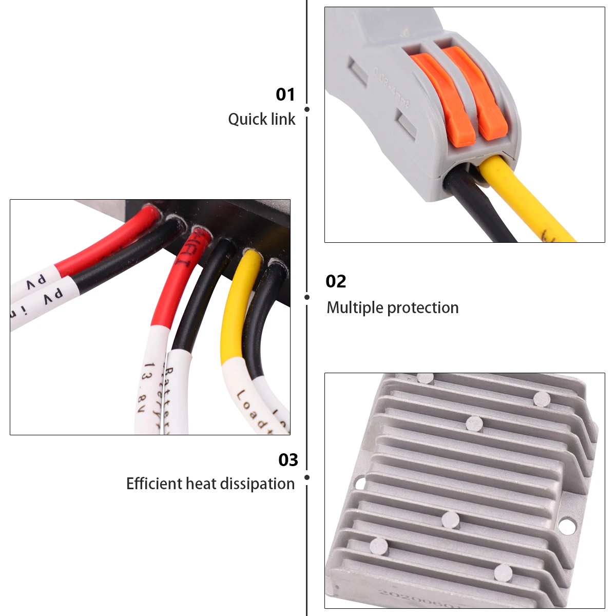 

Solar Charging Controller Industrial Microcontroller Built-in Voltage Recognition Overcharge Protection Durable for Cold High