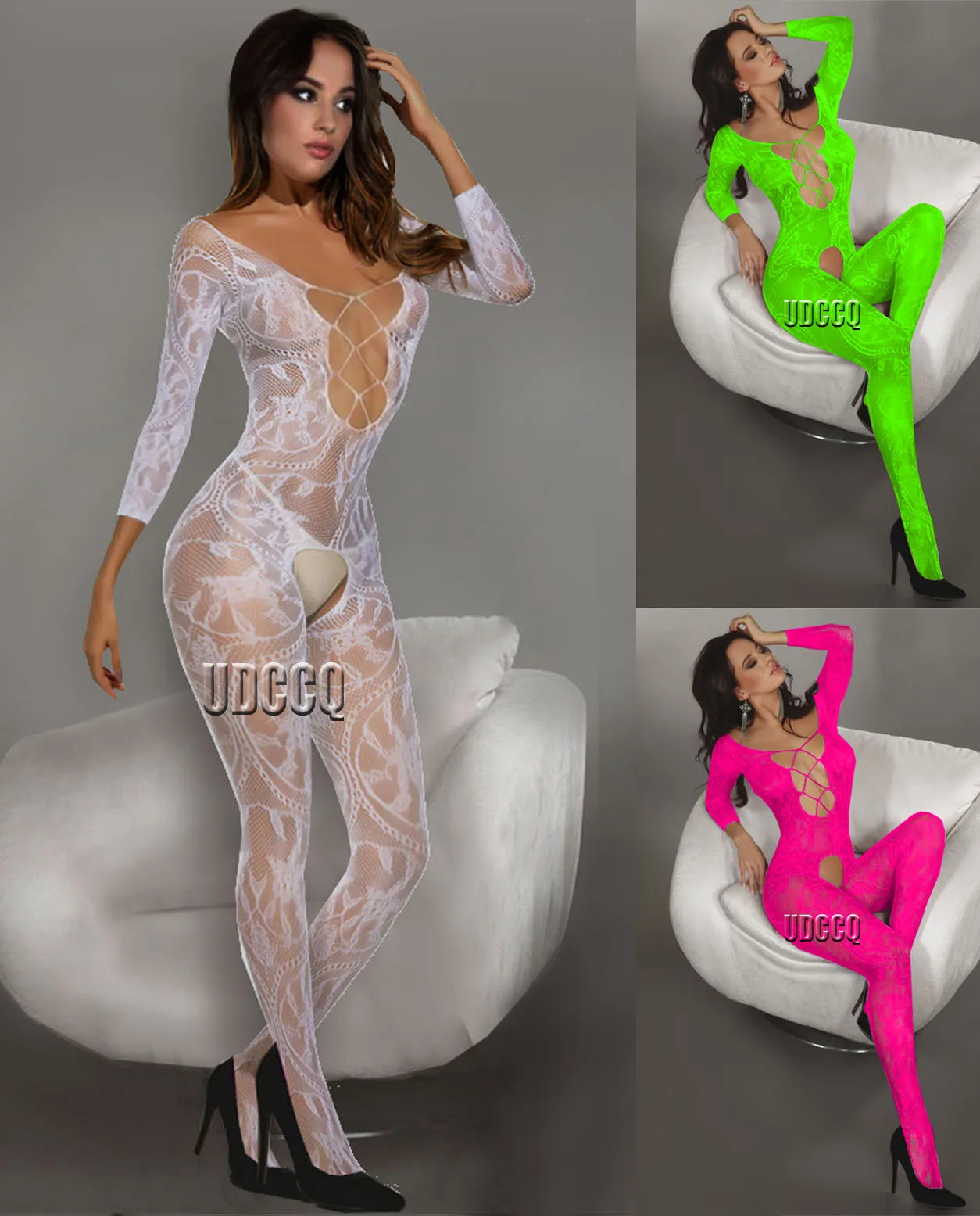 Sexy Sleepwear Lingerie Babydoll BODYSUIT Mesh Floral Body Stocking Temptation Intimate Catsuit Bodysuits Valentine dress W111