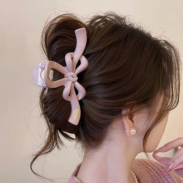 

1pc New Bow Clip for Women, Large Size, Multiple Hair Volume, High-end Shark Clip, Cross-border Hair Clip, Rear Head Ornament