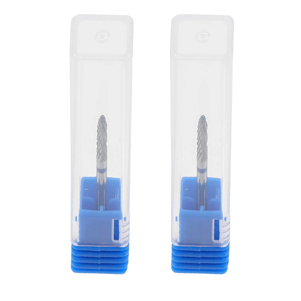 2 pezzi punte da trapano per unghie rimozione cuticola testa di molatura per smalto acciaio al tungsteno durevole strumento per manicure in metallo per uso domestico in salone