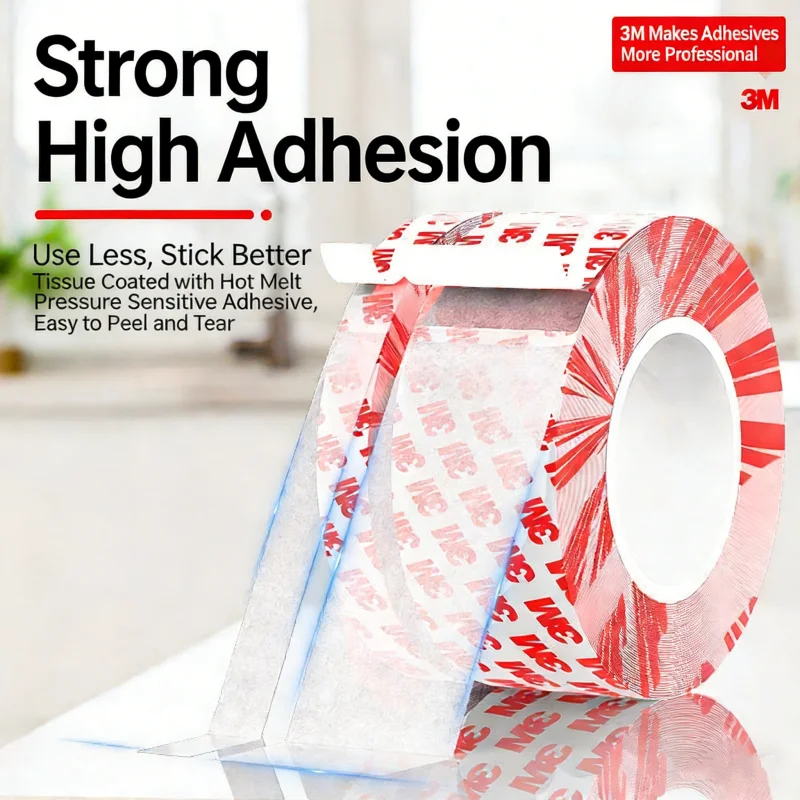 3M Ultra-thin Double-Sided Tape Translucent High-Viscosity Strong Tape Non-Trace Wall Decoration Fixed All-purpose Adhesive Tape