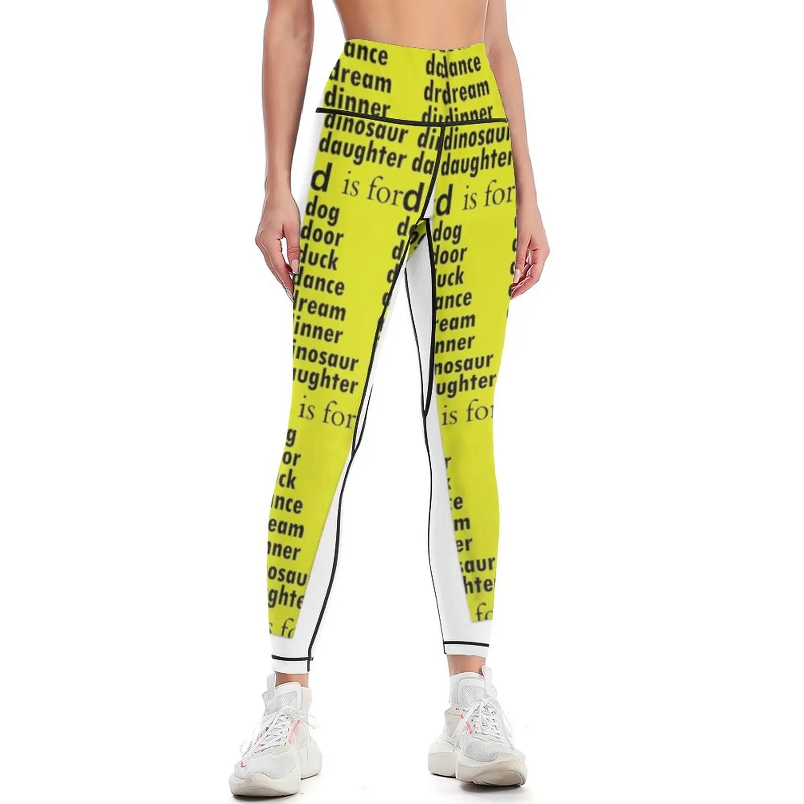 The d is for dog: Alphabet a-z Words -Alphabet Words Leggings Fitness woman Tight fitting woman Womens Leggings