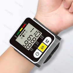 Esfigmomanómetro PR pantalla LCD portátil cuidado de la salud médico Digital muñeca Monitor de presión arterial ritmo cardíaco medidor de pulso medida