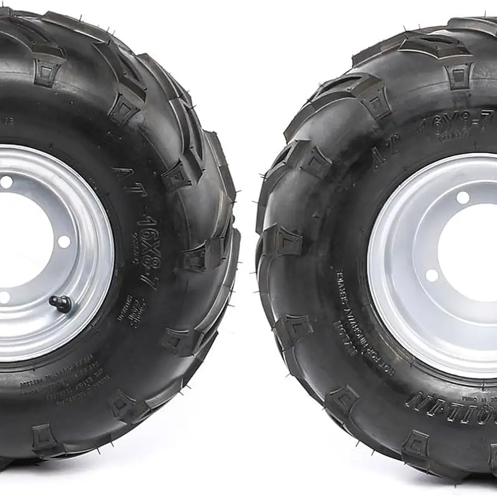 

16x8-7 Tires and Rims 4x 110mm Wheel Rim Tire & Inner Tube for ATV Go Kart Quad Bike Mini Bike Buggy Ride on Mowers 4 Bolt Patte