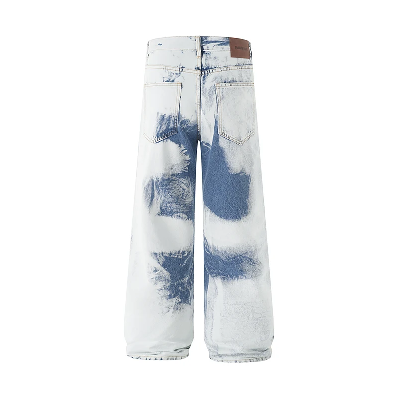 Men's Gradient Colour Jeans Spring Autumn Fashion Versatile Personality Hip-hop Streetwear Male Clothing Loose Youth Denim Pants