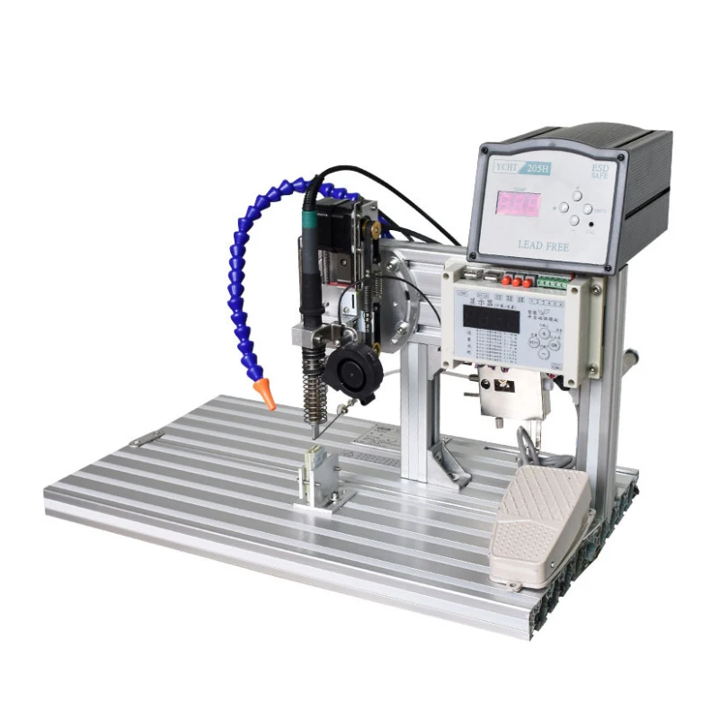 

Semi automatic PCB circuit board wire soldering iron stations solder cable machine