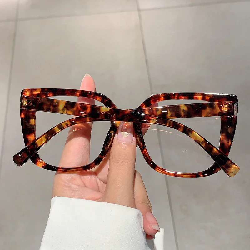 KAMMPT Oversized Square Eyeglasses Frames 2024 New in Brand Design Spectacles Ins Trendy Vintage Multicolor Rim Women Eyewear