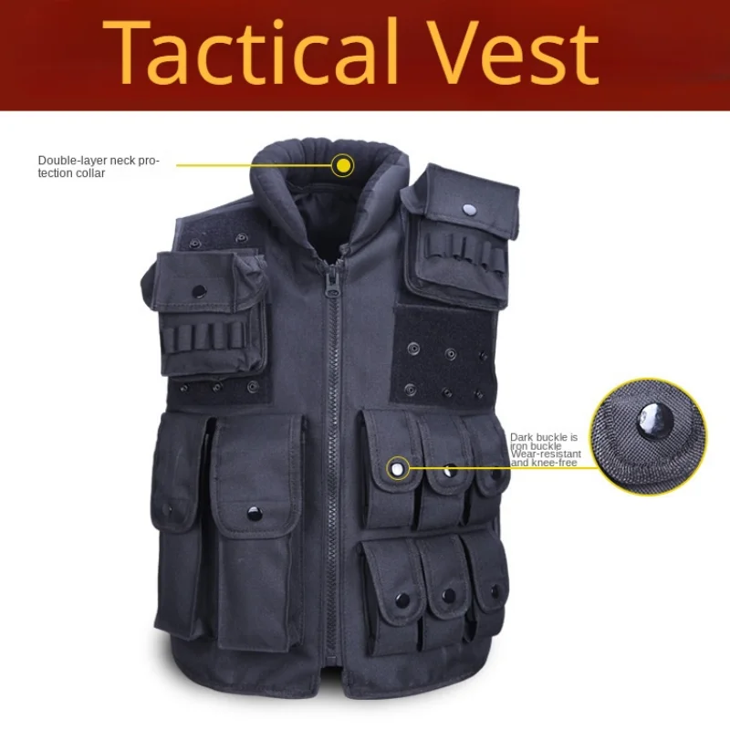 Security Tactical Tank Top Outdoor Training Combat Equipment Live CS Multi Pocket Waterproof Adhesive Buckle Tactical Vest