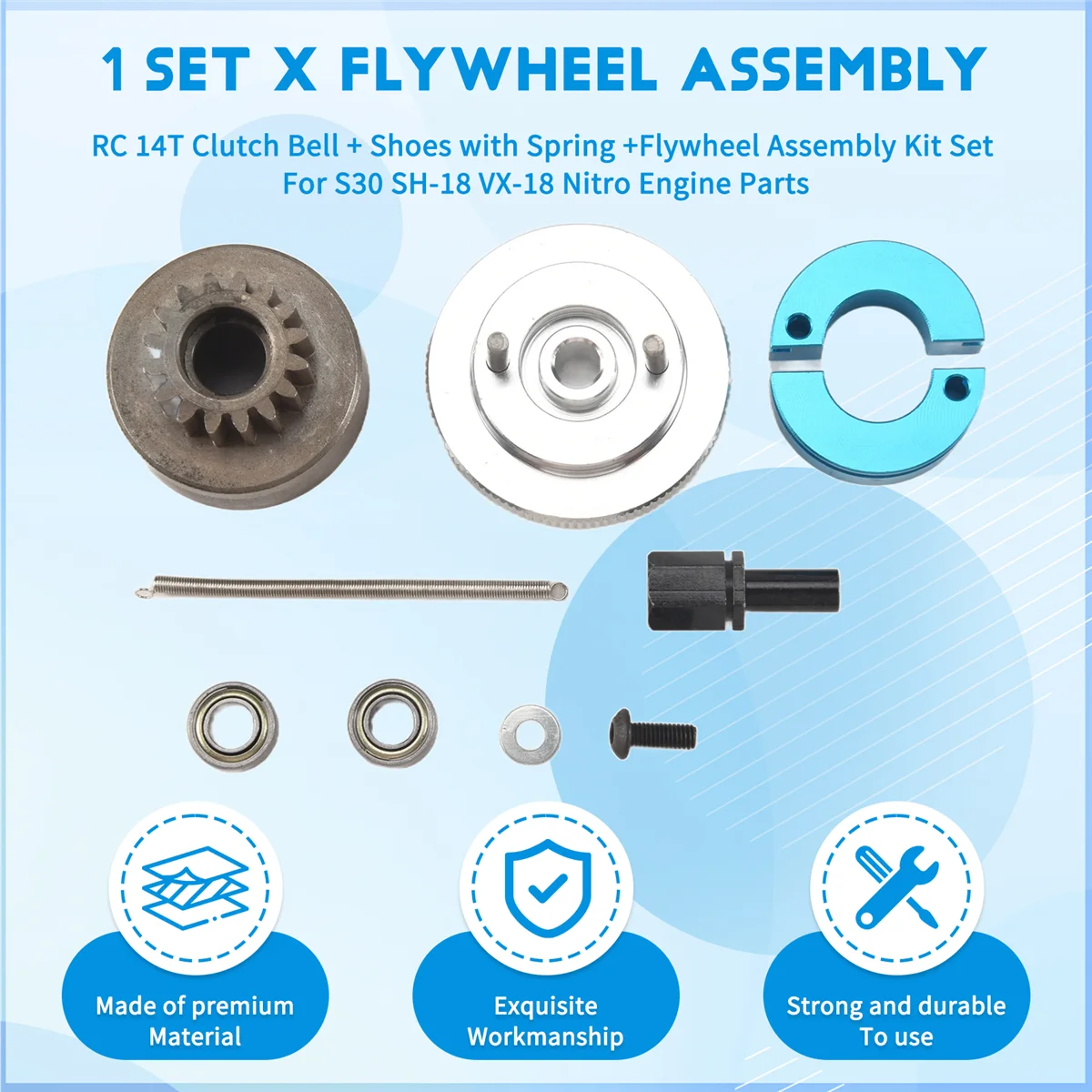 حار RC 14T مخلب جرس + أحذية مع الربيع + دولاب الموازنة مجموعة أدوات الجمعية ل Redcat بركان S30 SH-18 VX-18 أجزاء المحرك نيترو