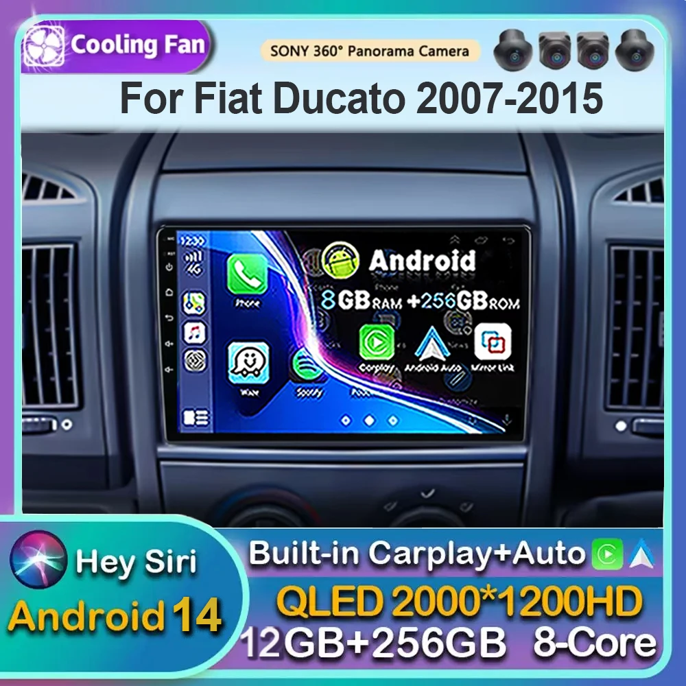 

Android 14 Автомобильный радиоприемник Carplay Авто GPS-навигация Мультимедийный плеер для Fiat Ducato 2007-2015 видео Стерео DVD 2 DIN Wi-Fi + 4G BT