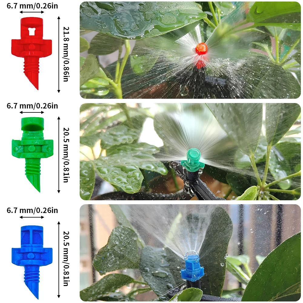 80Pcs 90/180/360 Degree Misting Sprinkler Adjustable Control Valve Switch for Greenhouse Fruit Tree and Plant Watering System