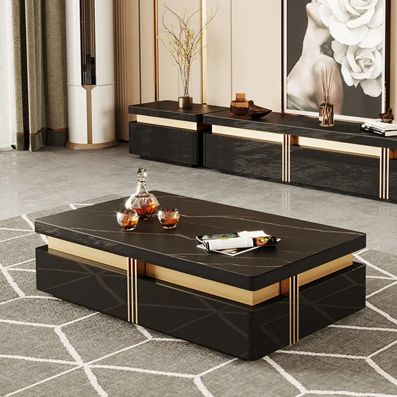 #for YSS Newest Living Room White Mirrors Coffee Table Gold Stainless Steel Accent Table Square Center Table for Home Hotel