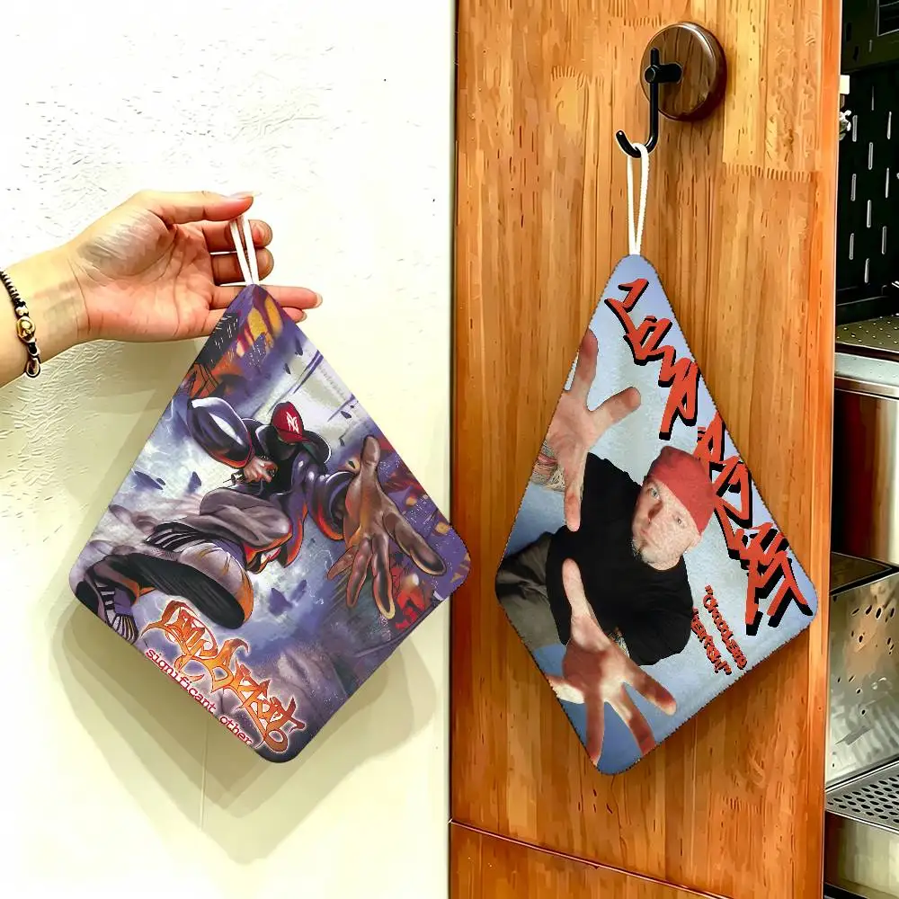 L-Limp-Bizkit Nu-Metal Soft Polyester Cotton Towel, Hanging Kitchen Style Hand Wiping Cloth for Restaurant Home